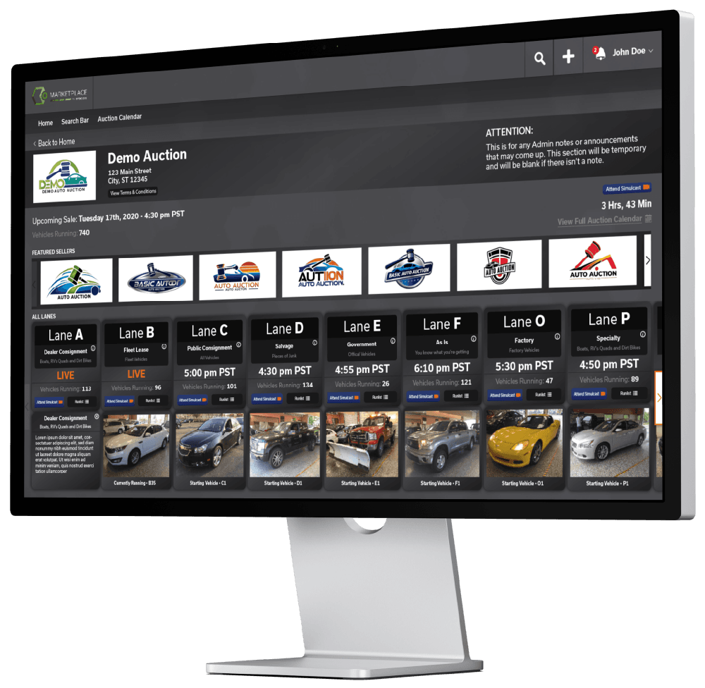 Marketplace desktop interface