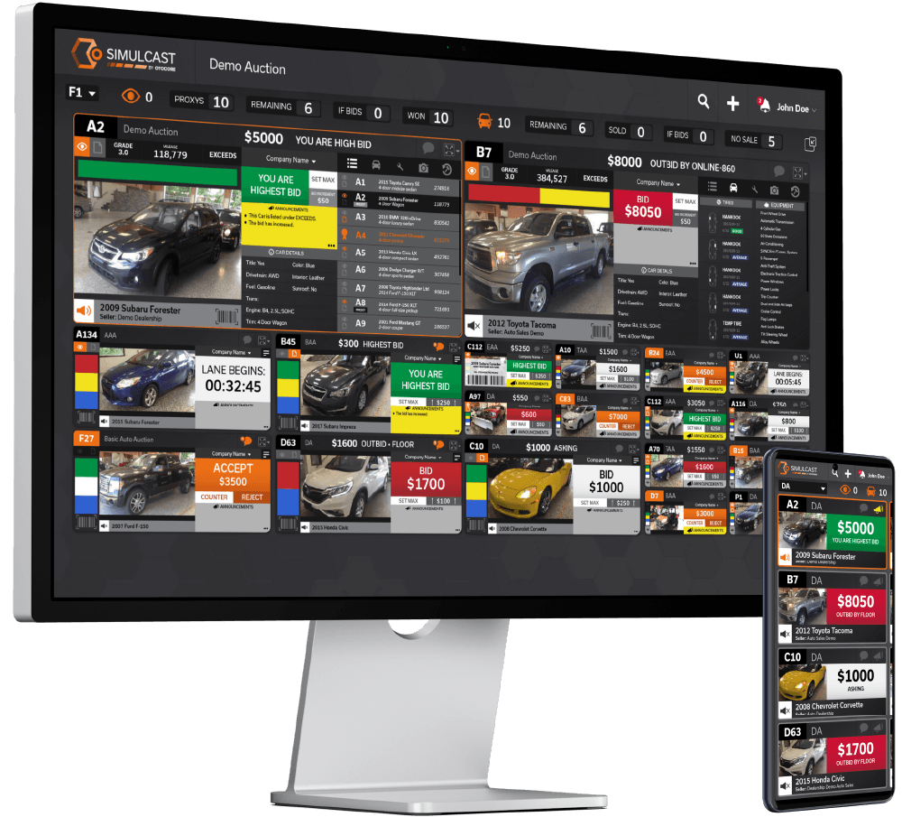 Simulcast desktop interface